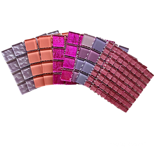 Mosaic Tiles - 10 x sheets of Pink and Purple