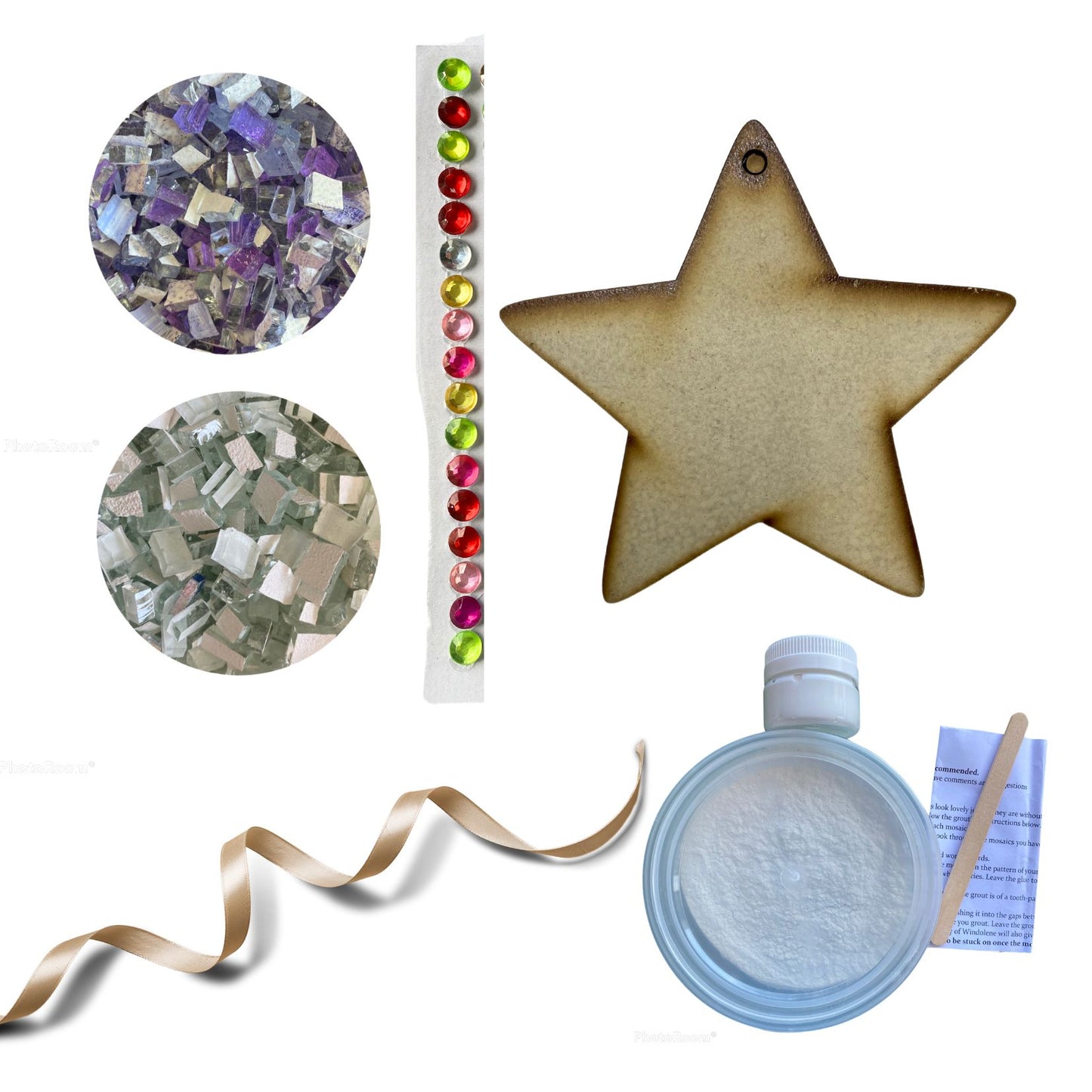 Mosaic Craft Kit with Magnet - Purple Star (Small)