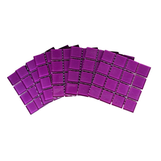 Mosaic Tiles - 10 x sheets of  Fuschia Pink 23x23mm