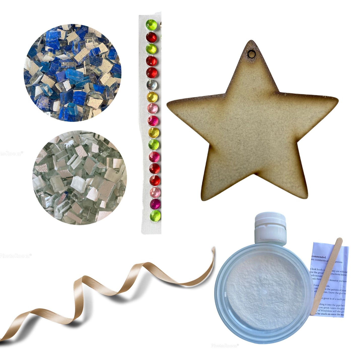 Mosaic Craft Kit with Magnet - Blue Star (Small)