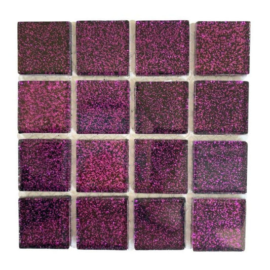 Mosaic Tiles - Single Sheet Purple Glitter 23x23mm