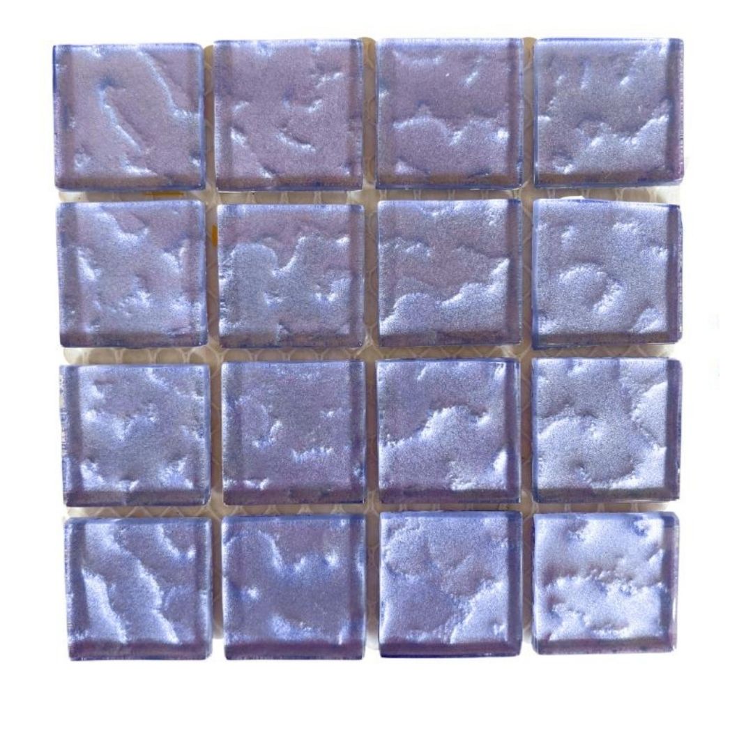 Mosaic Tiles - Single Sheet Lilac Metallic Ripple 23x23mm