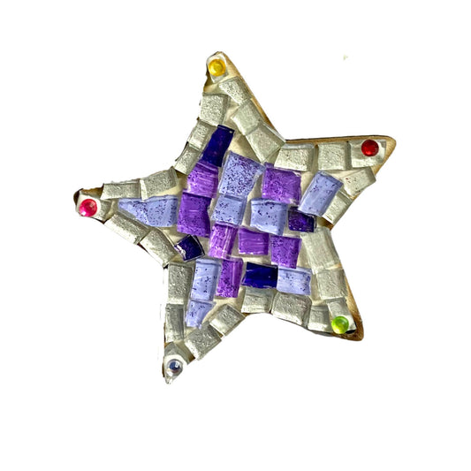 Mosaic Craft Kit with Magnet - Purple Star (Small)