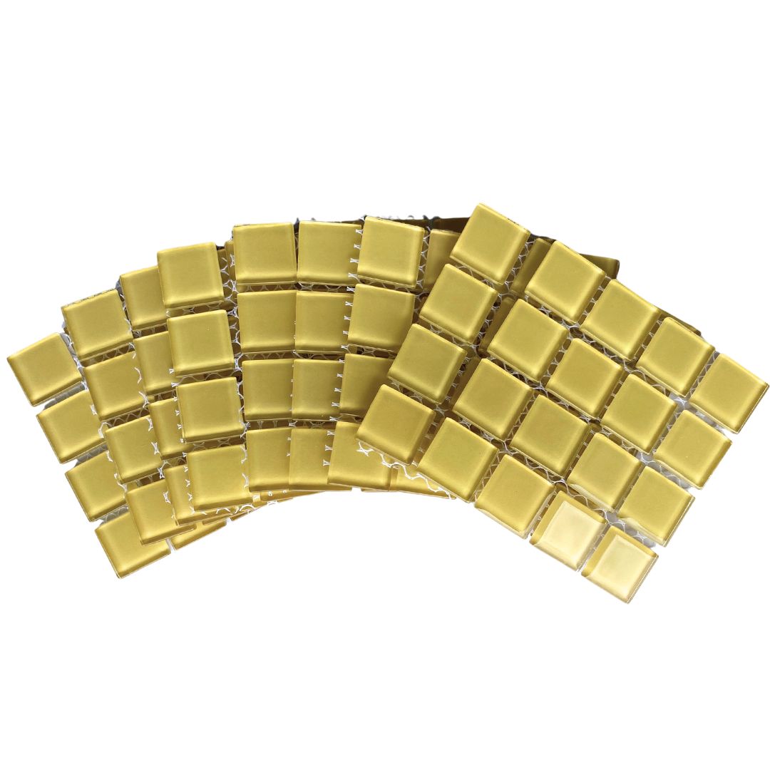 Mosaic Tiles - 10 x sheets of Yellow Summer Sun 23x23mm