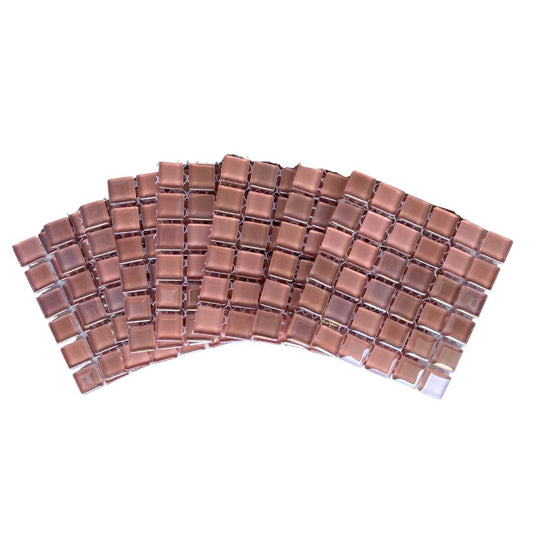 Mosaic Tiles - 10x sheets of Pink Pearl 15x15mm