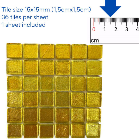 Mosaic Tiles - Single Sheet Gold Gold Leaf 15x15mm