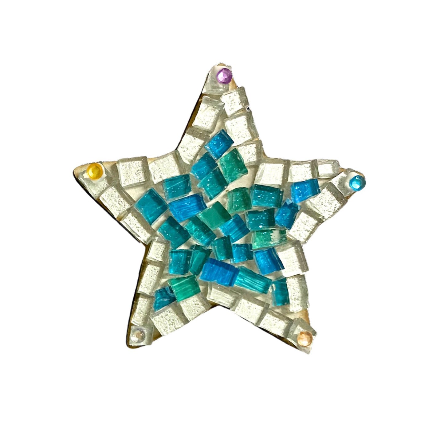 Mosaic Craft Kit with Magnet - Turquoise Star  (Small)