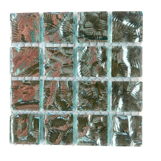 Mosaic Tiles - Single Sheet Silver Patterned 23x23mm