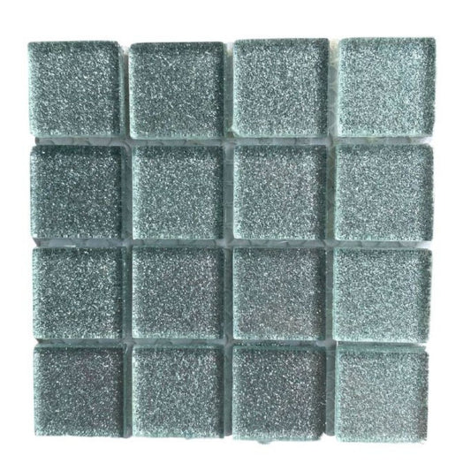 Mosaic Tiles - Single Sheet Silver Glitter 23x23mm