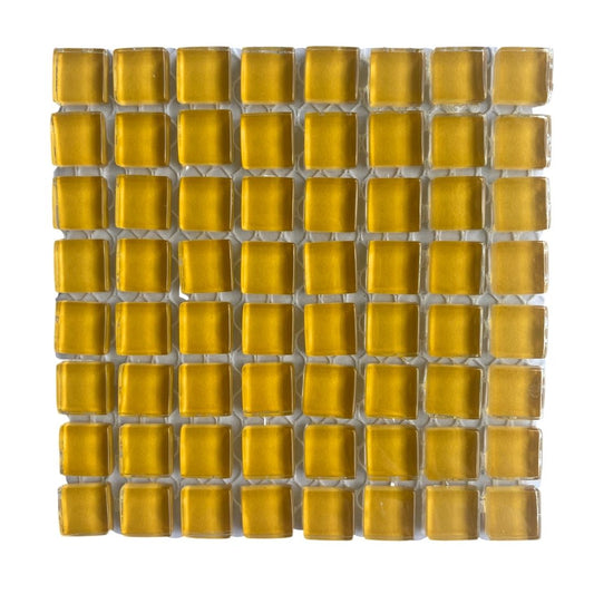 Mosaic Tiles -  Single Sheet Yellow Glass 10x10mm