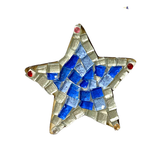 Mosaic Craft Kit with Magnet - Blue Star (Small)