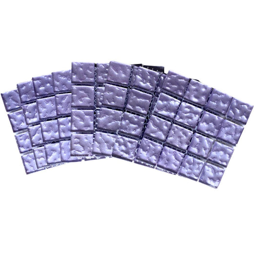 Mosaic Tiles - 10 x sheets of  Lilac Metallic Ripple 23x23mm