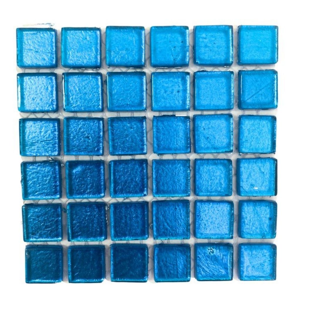 Mosaic Tiles -  Single Sheet Turquoise Gold Leaf 15x15mm