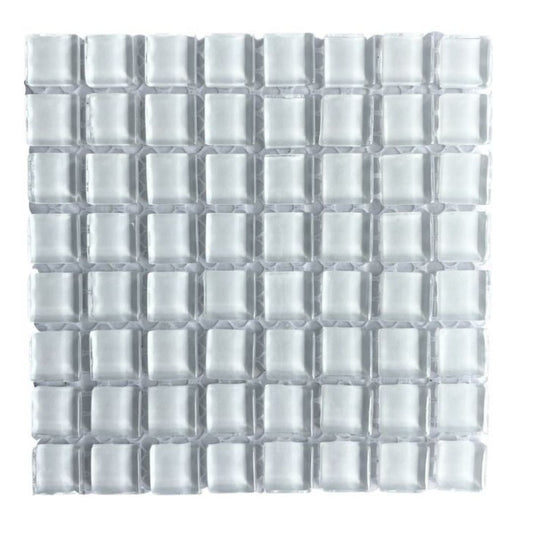 Mosaic Tiles -  Single Sheet White Glass 10x10mm