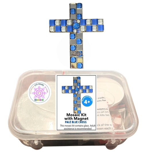 Mosaic Craft Kit with Magnet-Light Blue Cross (Small)