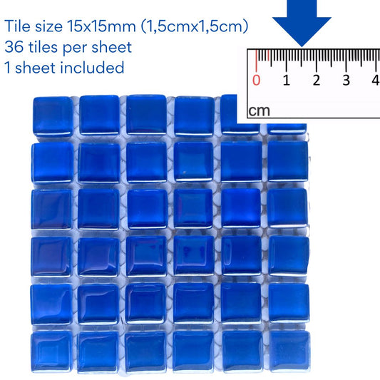 Mosaic Tiles - Single Sheet Pearl Blue 15x15mm