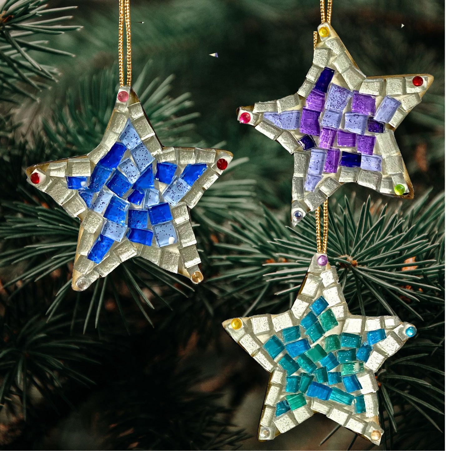 Mosaic Craft Kit with Magnet - Purple Star (Small)