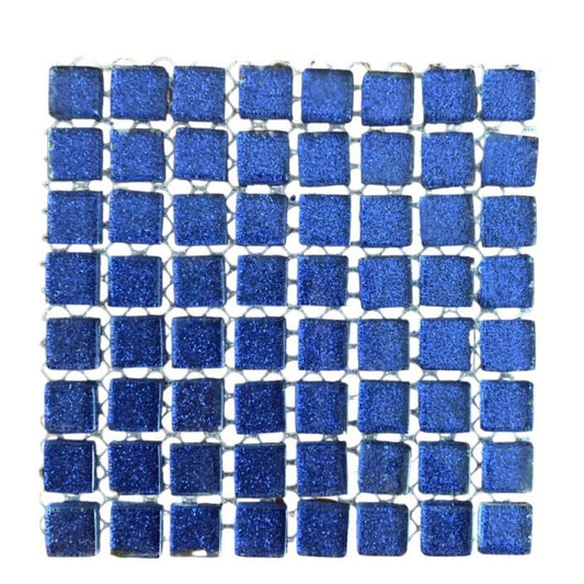 Mosaic Tiles - Single Sheet Deep Blue Glitter 10x10mm