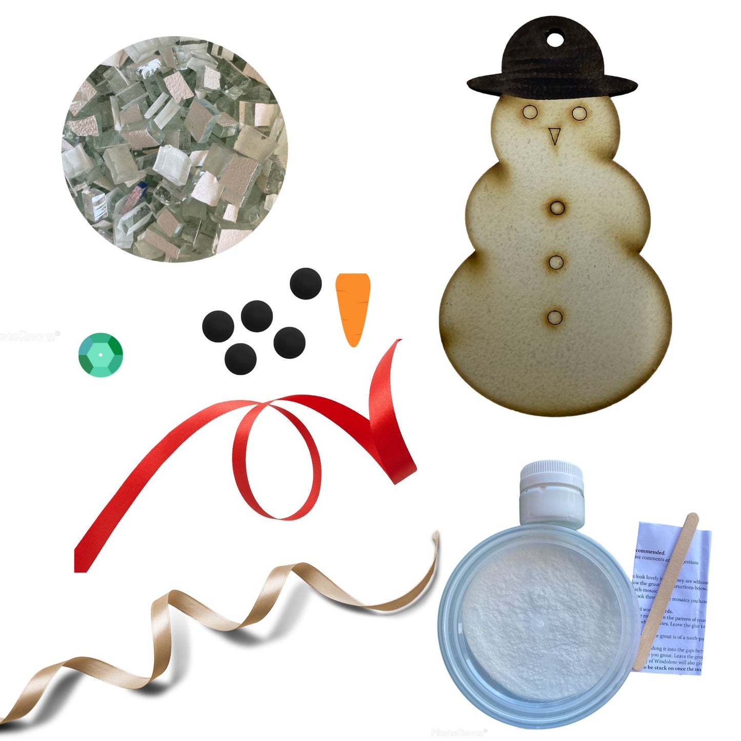 Mosaic Craft Kit with Magnet - Snowman (Small)