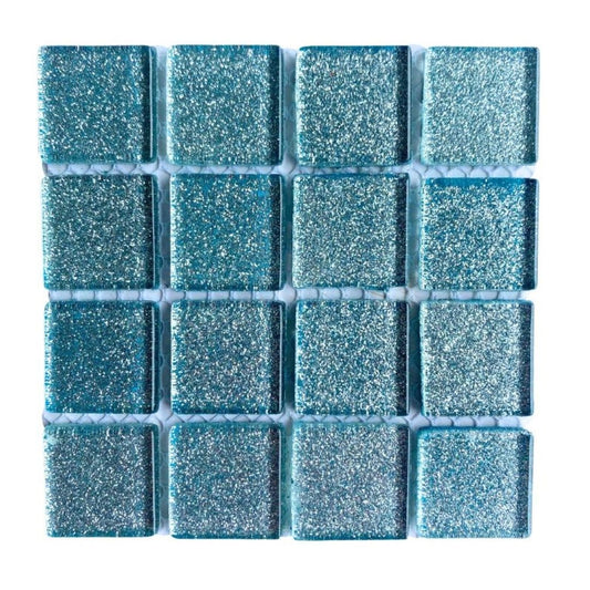 Mosaic Tiles - Single Sheet Glitter Soft Blue 23x23mm