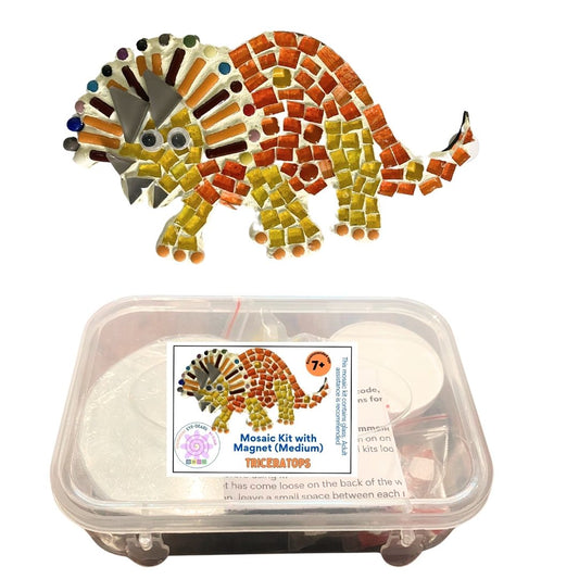 Mosaic Craft Kit with Magnet - Triceratops Dinosaur  (Medium)