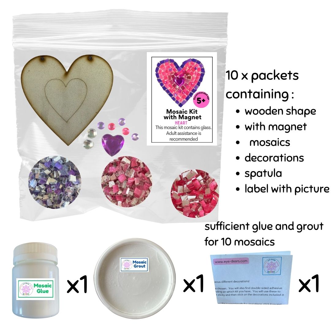 Mosaic Craft Kit with Magnet- Heart (Small)