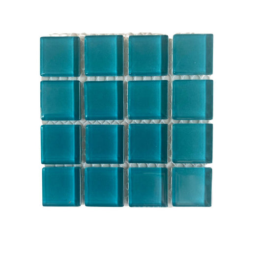 Mosaic Tiles -Single Sheet Deep Turquoise Glass