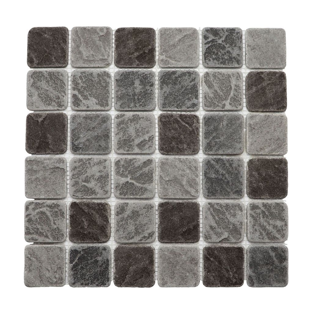 Decor Tiles -Tumbled Resin Charcoal and Grey Mix