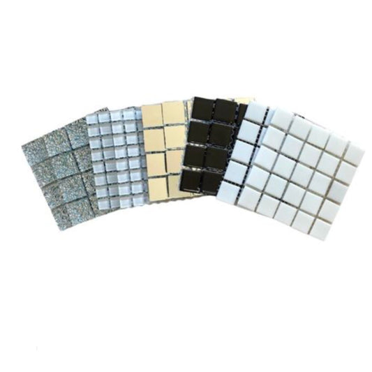 Mosaic Tiles - 10 x sheets of Silver, Black and White