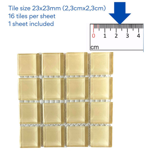 Mosaic Tiles -Single Sheet Cream Glass