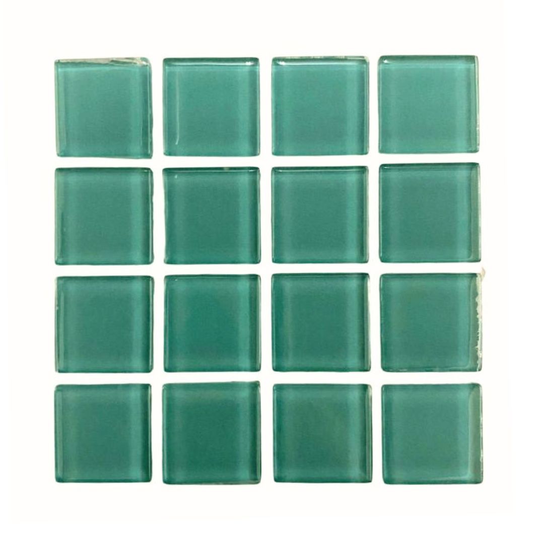 Mosaic Tiles -  Single Sheet Turquoise glass 23x23mm