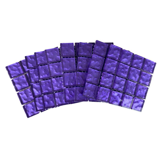 Mosaic Tiles - 10 x sheets of Purple Metallic Ripple 23x23mm