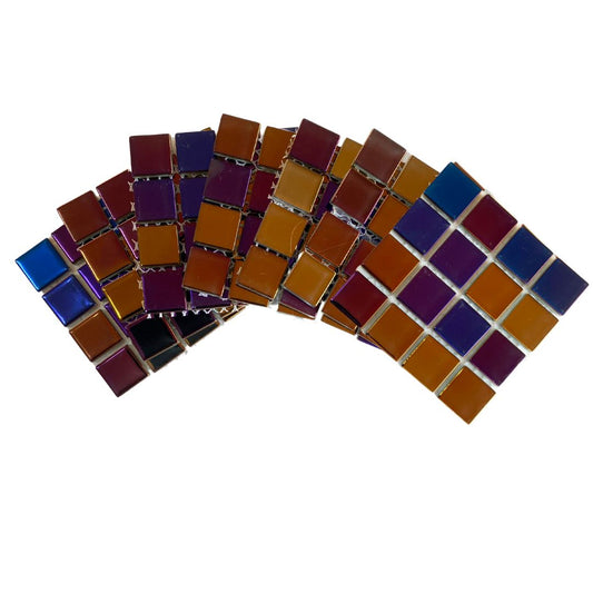 Mosaic Tiles - 10 x sheets of  Metallic (blue, gold, purple)