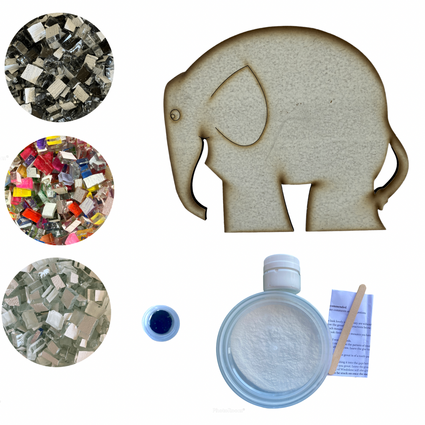 Mosaic Craft Kit with Magnet - Elephant  (Medium)