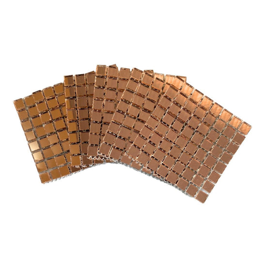 Mosaic Tiles - 10 x sheets of Rose Gold Mirror 10x10mm