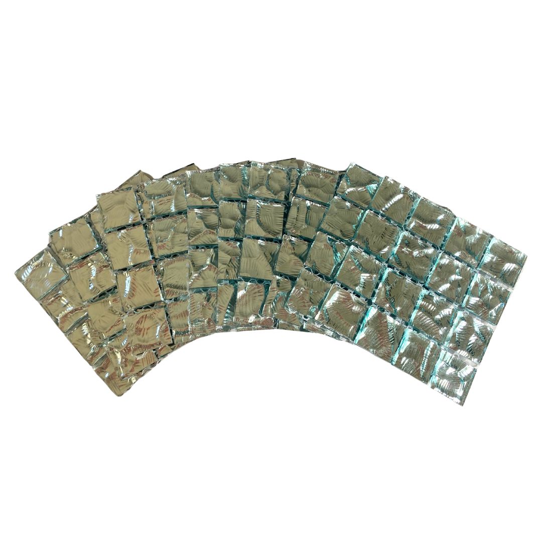 Mosaic Tiles - 10 x sheets of Silver Patterned 23x23mm