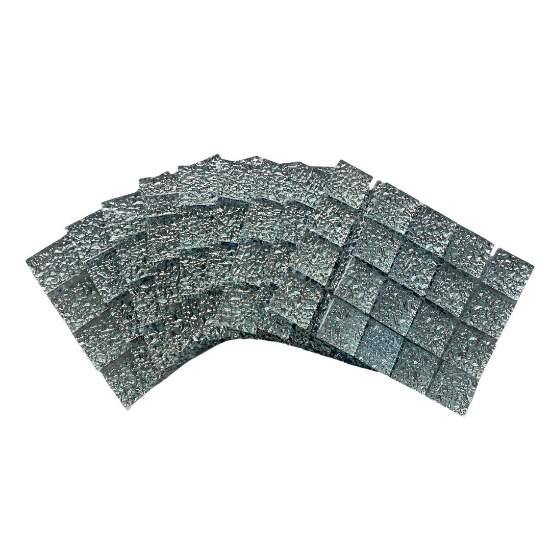 Mosaic Tiles - 10 x sheets of Silver Rain 23x23mm