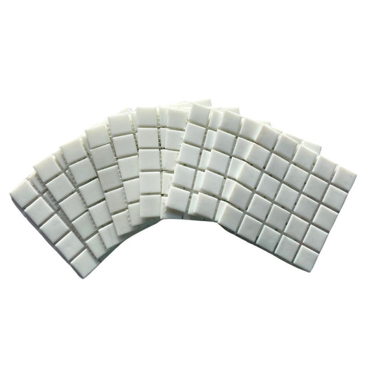 Mosaic Tiles - 10 x sheets of White Matt 20x20mm