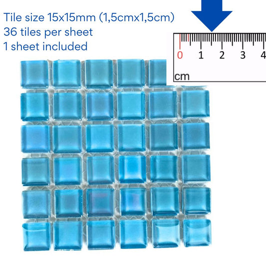 Mosaic Tiles - Single Sheet Pearl Baby Blue 15x15