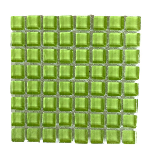 Mosaic Tiles -Single Sheet Lime Green Glass 10x10mm