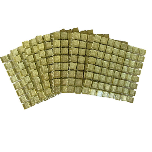 Mosaic Tiles - 10 x sheets of Ivory Glitter 10x10mm