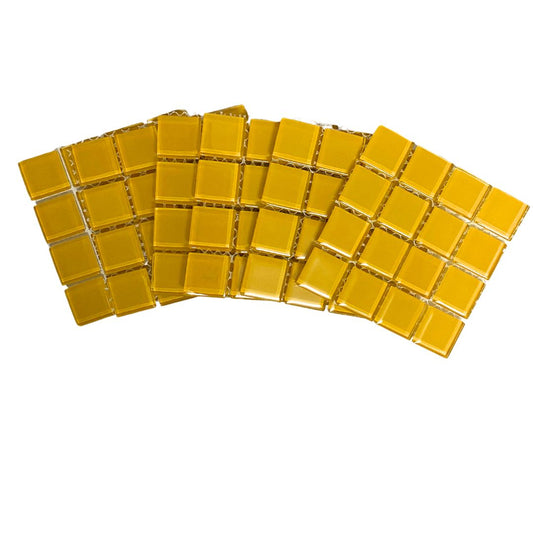 Mosaic Tiles - 10 x sheets of Sunflower Yellow Crystal 23x23mm