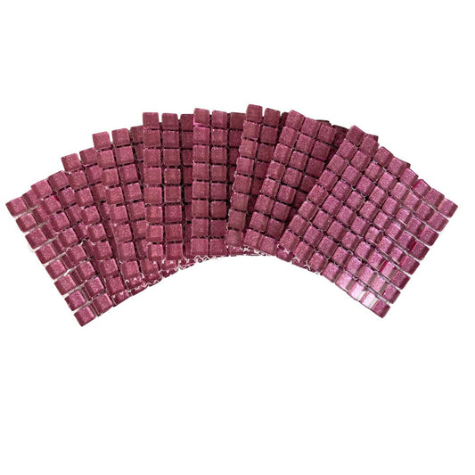 Mosaic Tiles - 10 x sheets of Pink Glitter 10x10mm