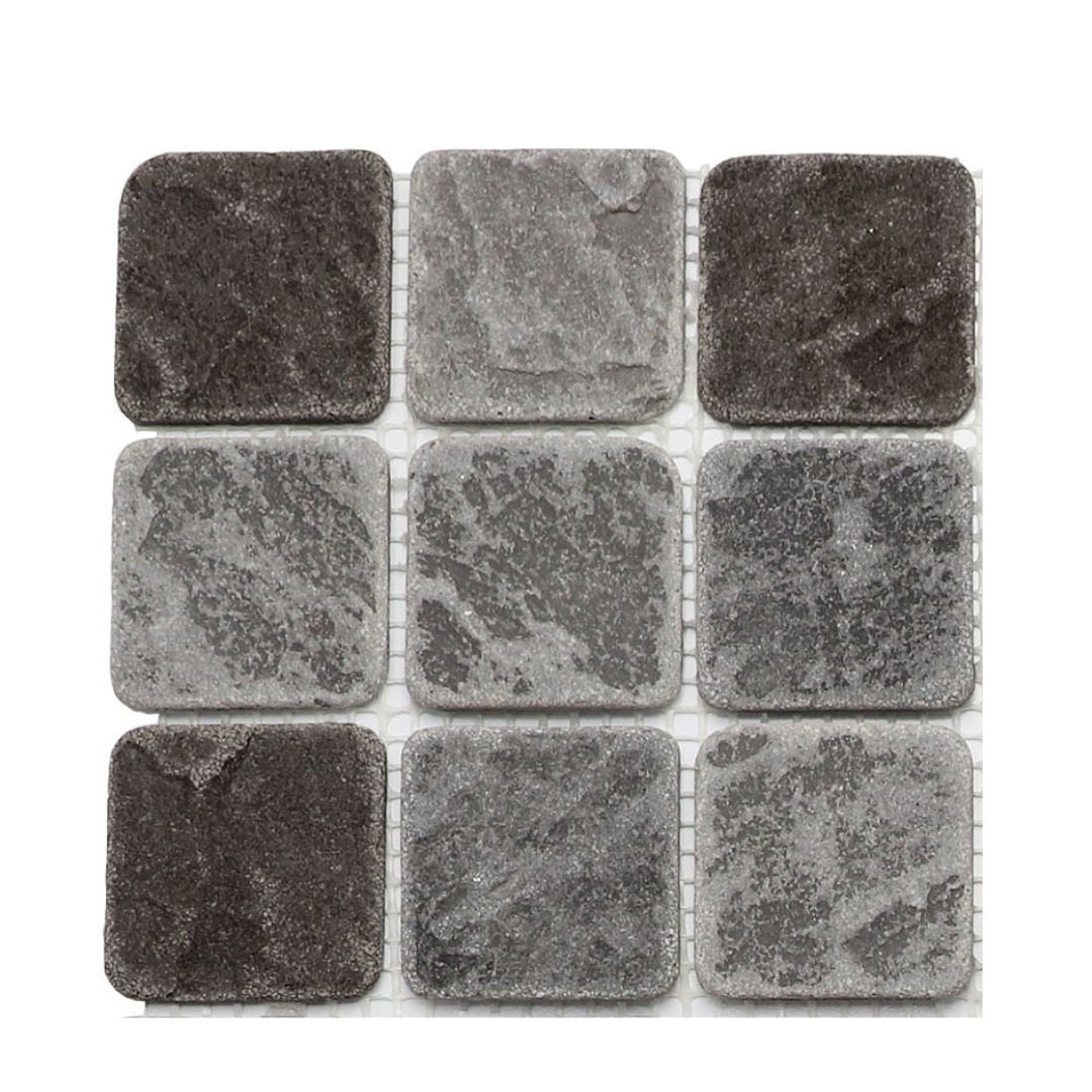 Decor Tiles -Tumbled Resin Charcoal and Grey Mix