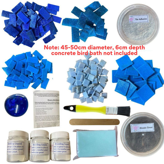 Bird Bath Mosaic Kit (Blue)