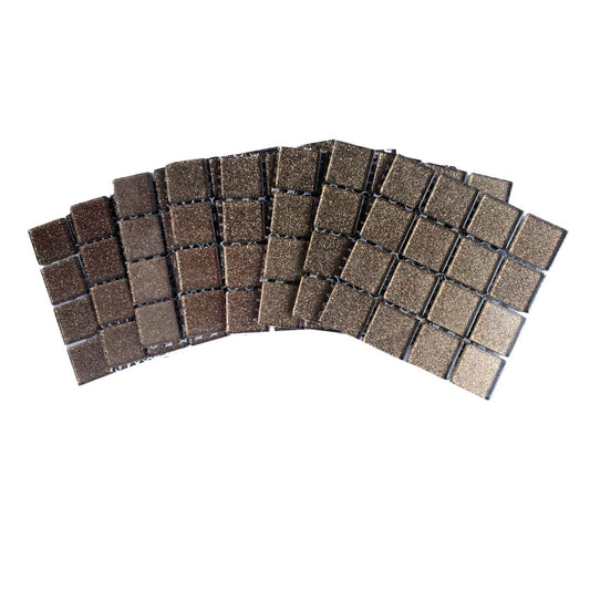 Mosaic Tiles - 10 x sheets of Glitter Brown 23x23mm