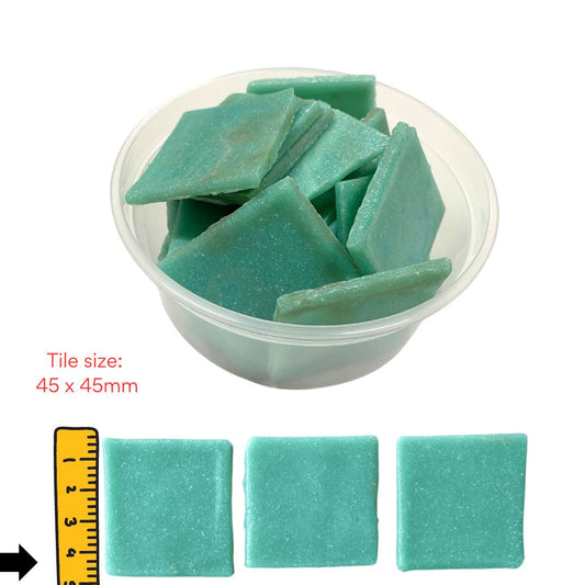 Mosaic Tiles Rustic Whole Soft Turquoise Square (small tiles for crafting)