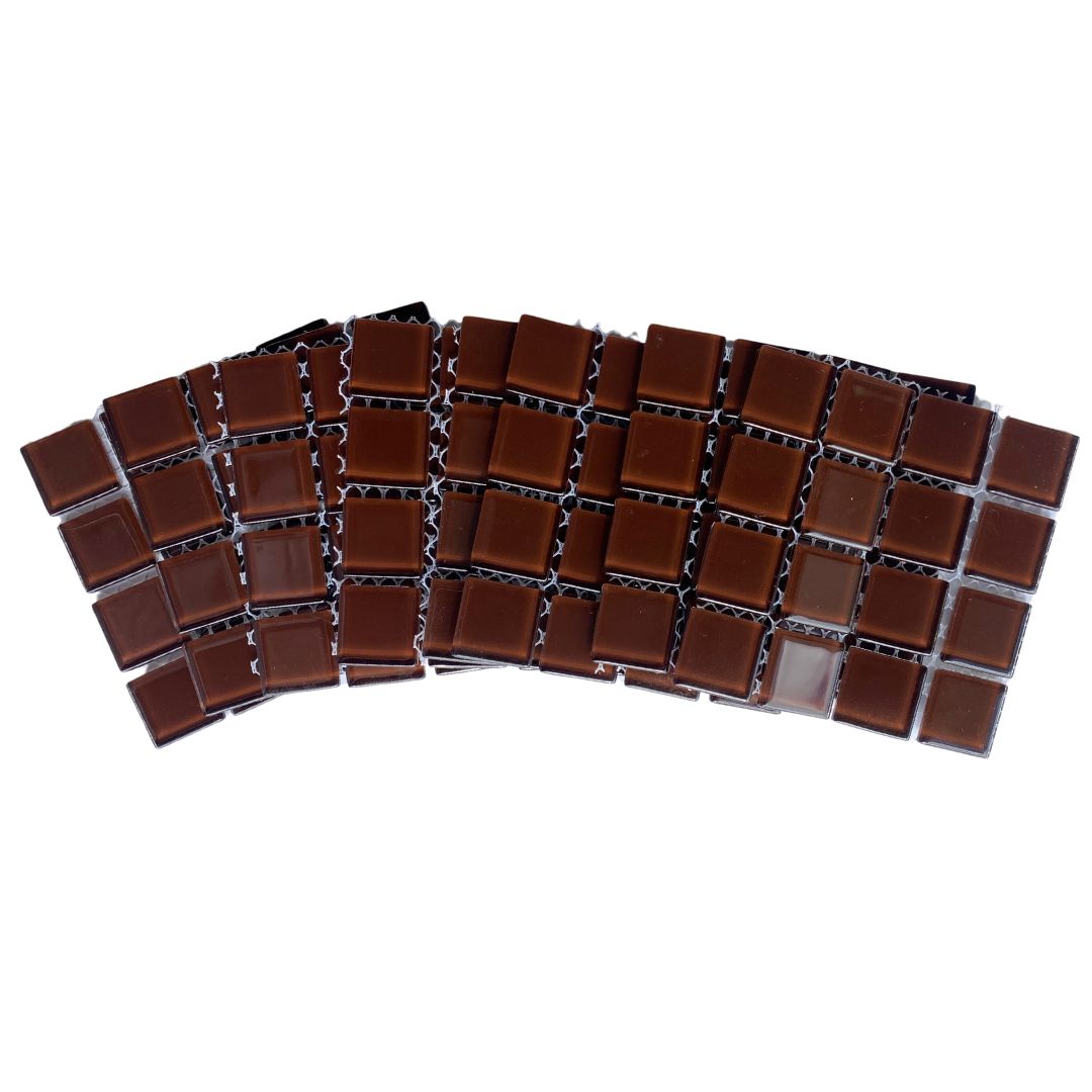 Mosaic Tiles - 10 x sheets of Chocolate Brown Glass 23x23mm