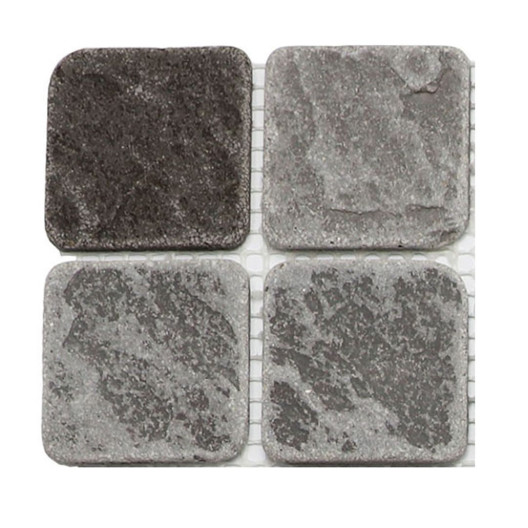 Decor Tiles -Tumbled Resin Charcoal and Grey Mix