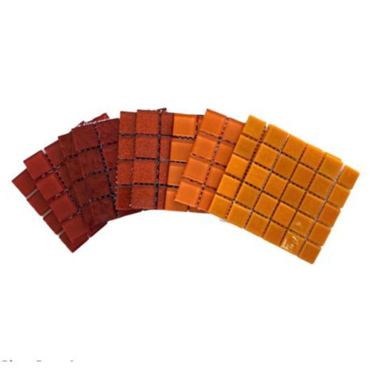 Mosaic Tiles - 10 x sheets of Red and Orange